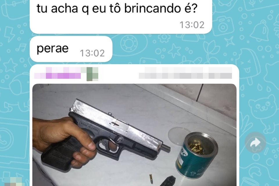 DF aluno envia foto de arma e ameaça massacre em escola Veja prints