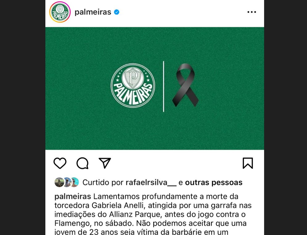 Palmeiras Lamenta Morte De Torcedora N O Podemos Aceitar Metr Poles