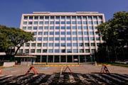 Fachada do prédio da Reitoria da USP na Cidade Universitária