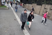 Pessoas em dia frio em São Paulo