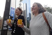 Pessoas em dia frio em São Paulo