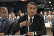 O ex-presidente Jair Bolsonaro em depoimento a Alexandre de Moraes no STF