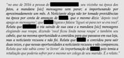 Depoimento da esposa do subtenente
