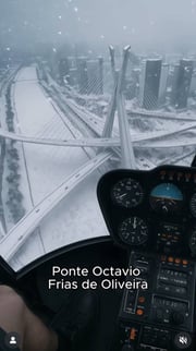 Neve em São Paulo - vídeo com IA mostra como ficaria a Ponte Octavio Frias de Oliveira