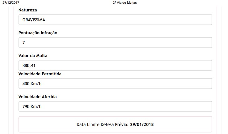 Reprodução/2ª Via de Multas Detran-DF