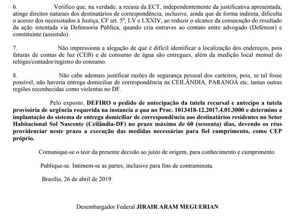 Trecho da decisão do desembargador Jirair Aram Meguerian 