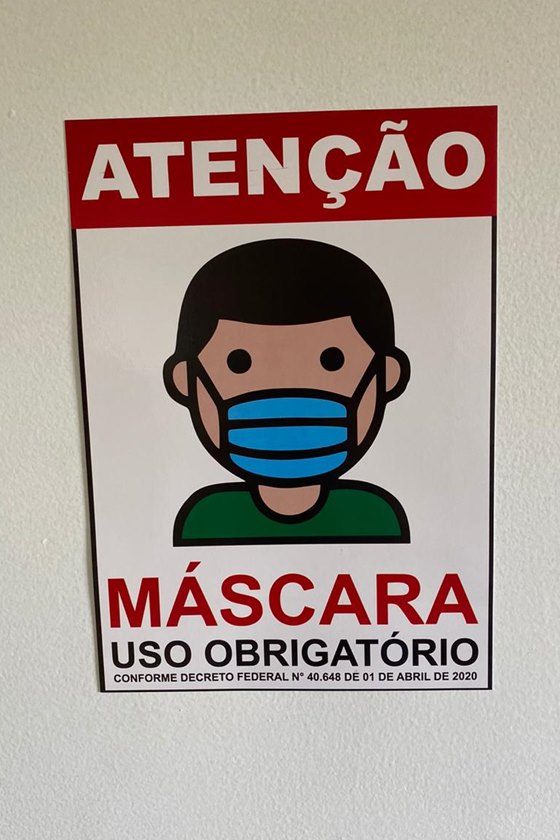 Aviso do uso de máscara no ambiente do Ceallp