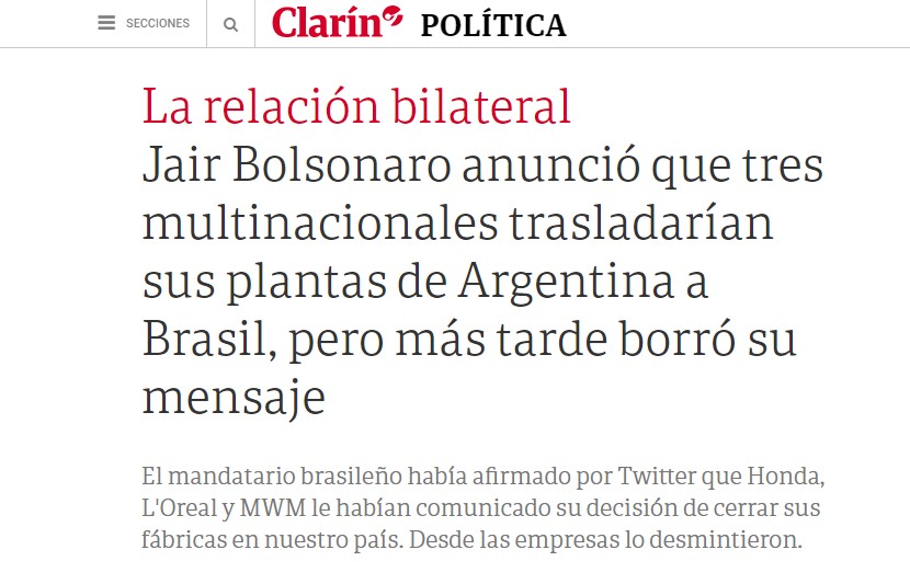 Reprodução/Clarín