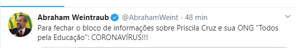 Abraham Weintraub critica Priscila Cruz