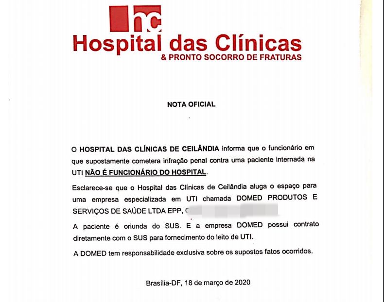 Em nota, Hospital das Clínicas diz que acusado não é funcionário da unidade de saúde