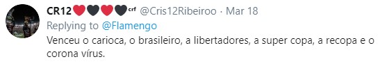 Tweet de torcedor do Flamengo