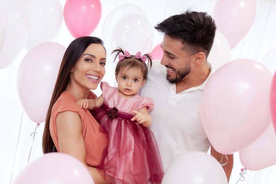 Mari e Alexandre Nóbrega Visconte no aniversário de Maria