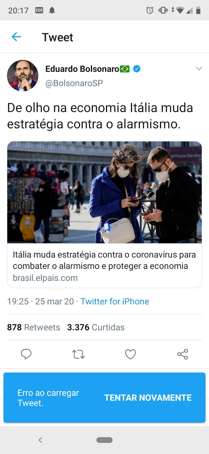 Postagem apagada por Eduardo Bolsonaro