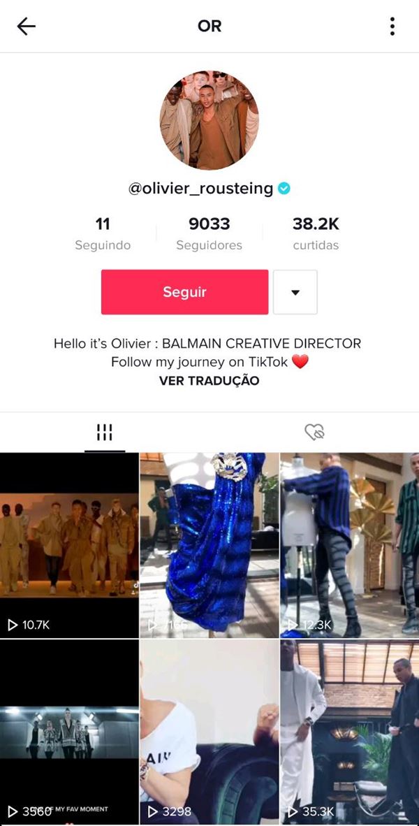 TikTok de Olivier Rousteing