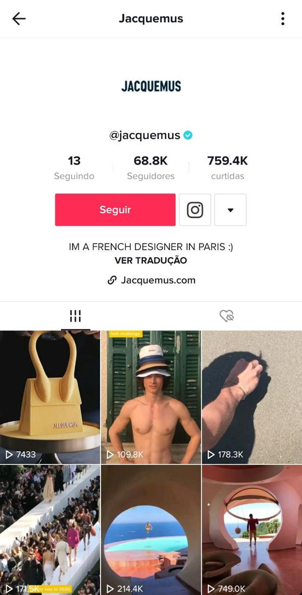 TikTok de Simon Porte Jacquemus