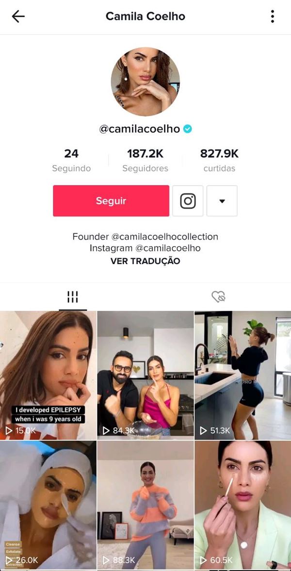 TikTok de Camila Coelho