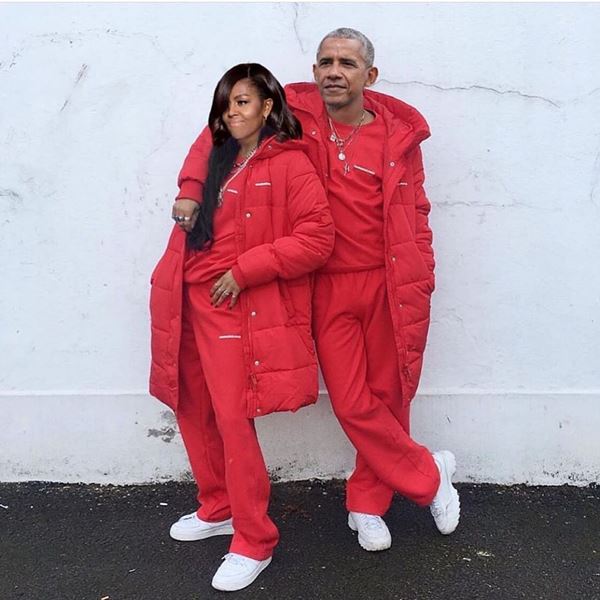 Michelle e Barack Obama em montagem de Freddie Smithson