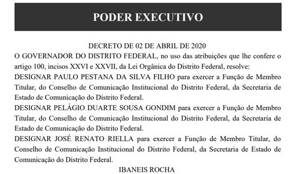 GDF designa conselheiros para discutir comunicação