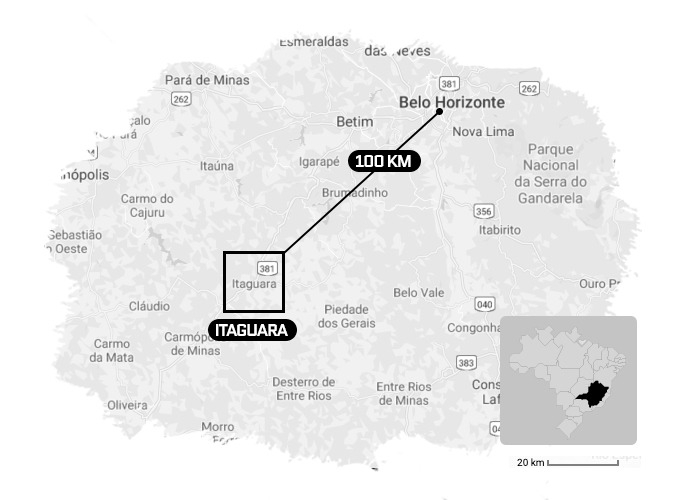 Mapa de Minas Gerais Itaguara