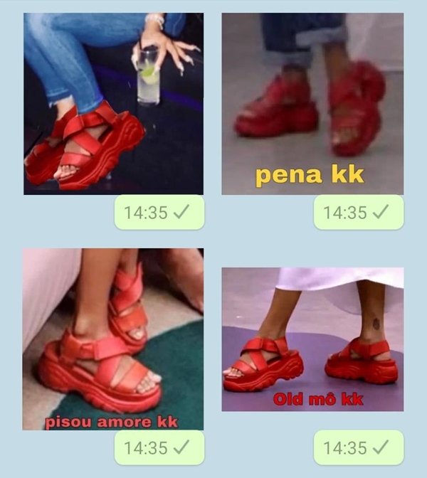 Figurinhas de WhatsApp inspiradas na sandália polêmica de Manu Gavassi