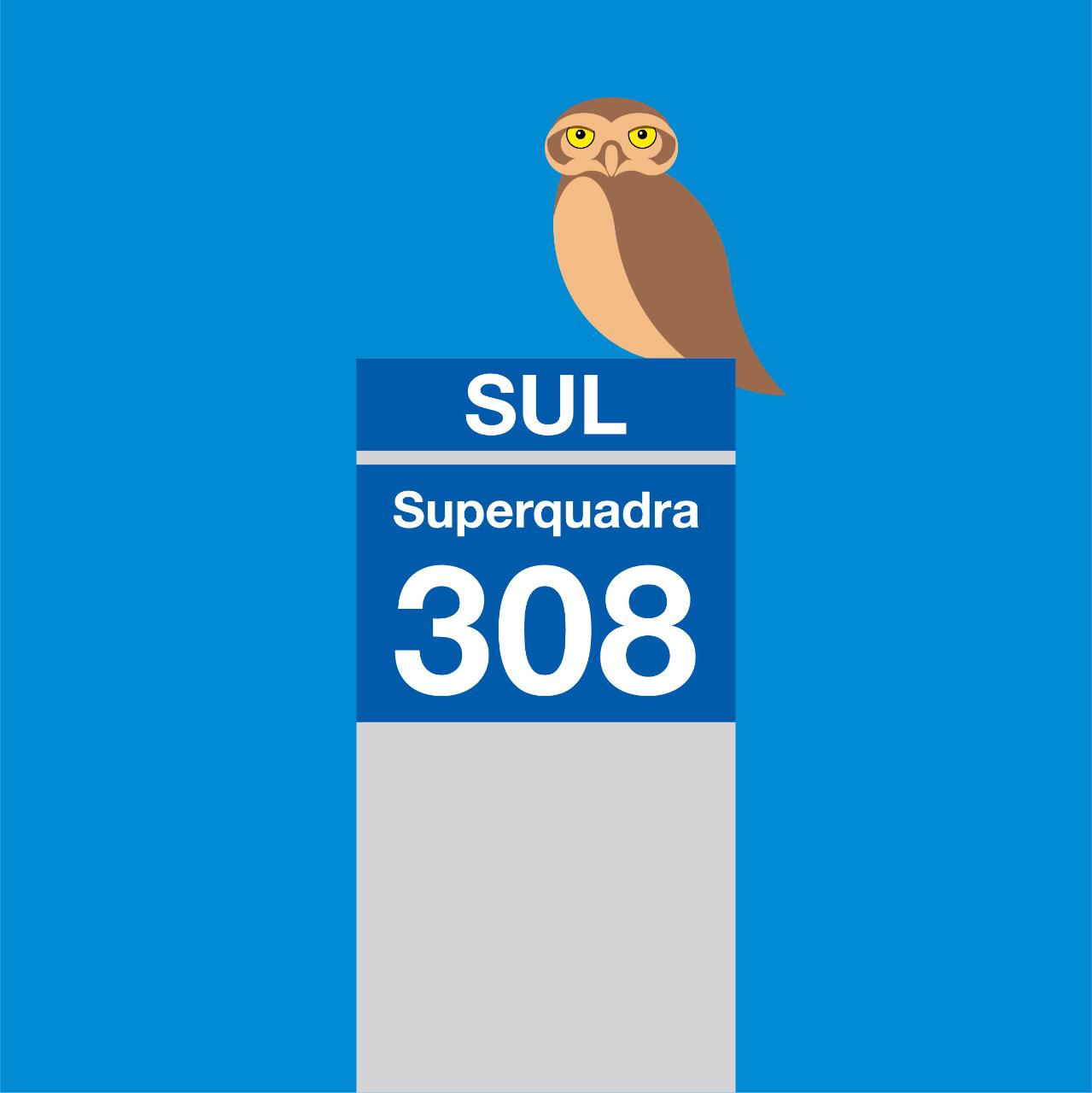 Ilustração da Placa da Superquadra 308 Sul