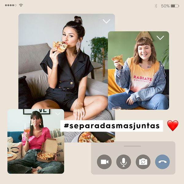 Influenciadoras na ação #SeparadasMasJuntas da Amaro