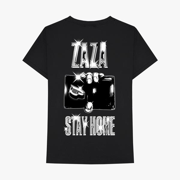 Camiseta preta Zaza World Home, parte da frente