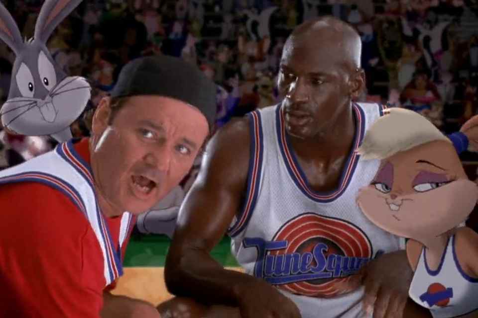 michael jordan e bill murray em Space Jam