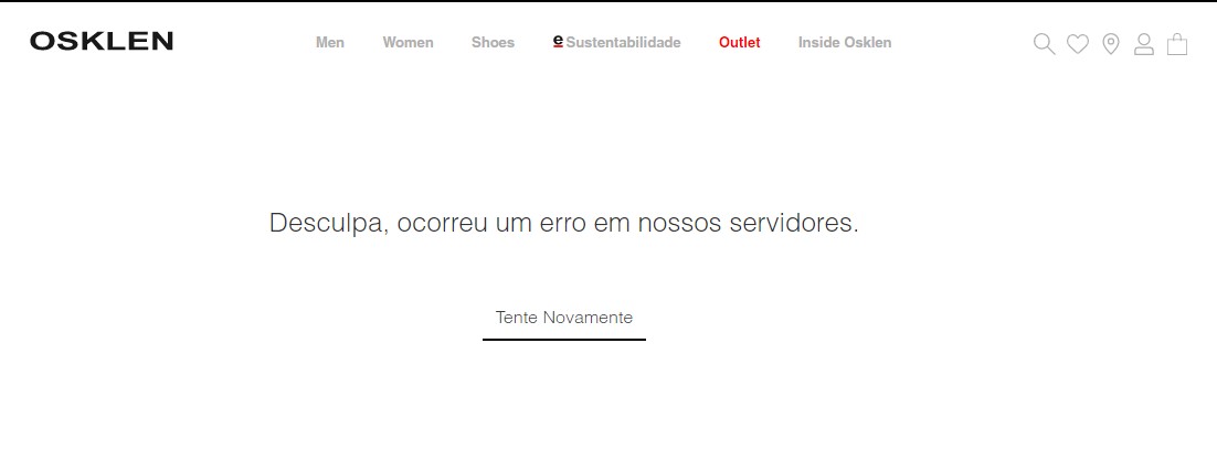 print de e-commerce com erro