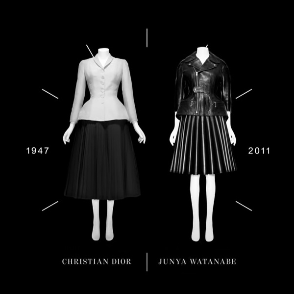 Dois vestidos de épocas diferentes que estarão na exposição About Time do Costume Institute