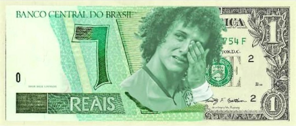 David Luiz em nota de um real