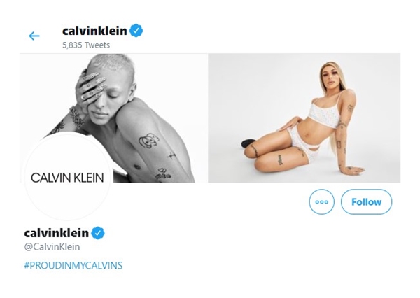 Pabllo Vittar em campanha da Calvin Klein