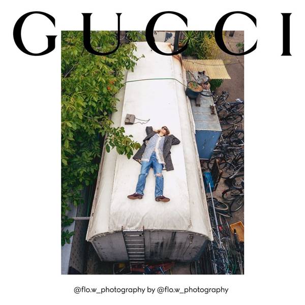 modelo em campanha da Gucci