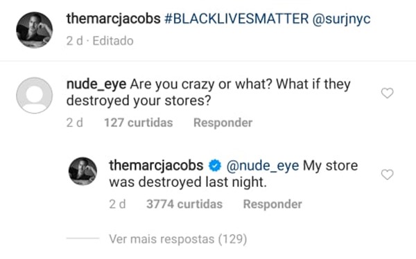 Comentários no post polêmico de Marc Jacobs