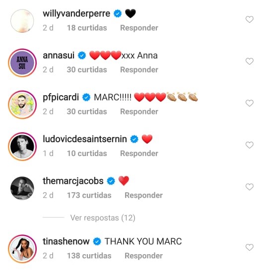 Comentários no post polêmico de Marc Jacobs