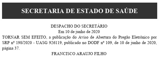 Saúde torna sem efeito pregão para compra de testes rápidos da Covid-19