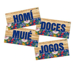 Placas de identificação para festa junina