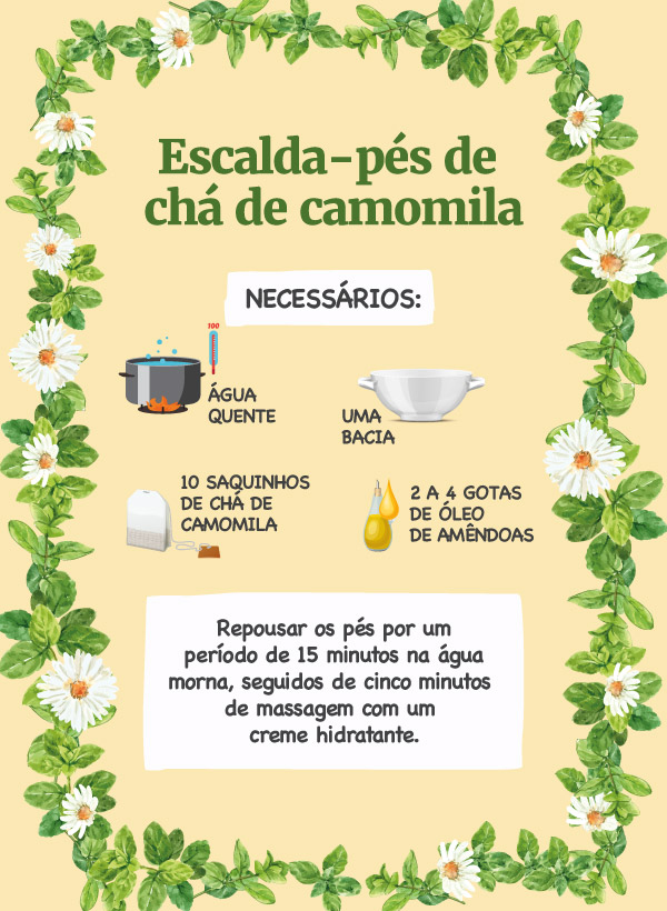 receita de escalda pés de camomila