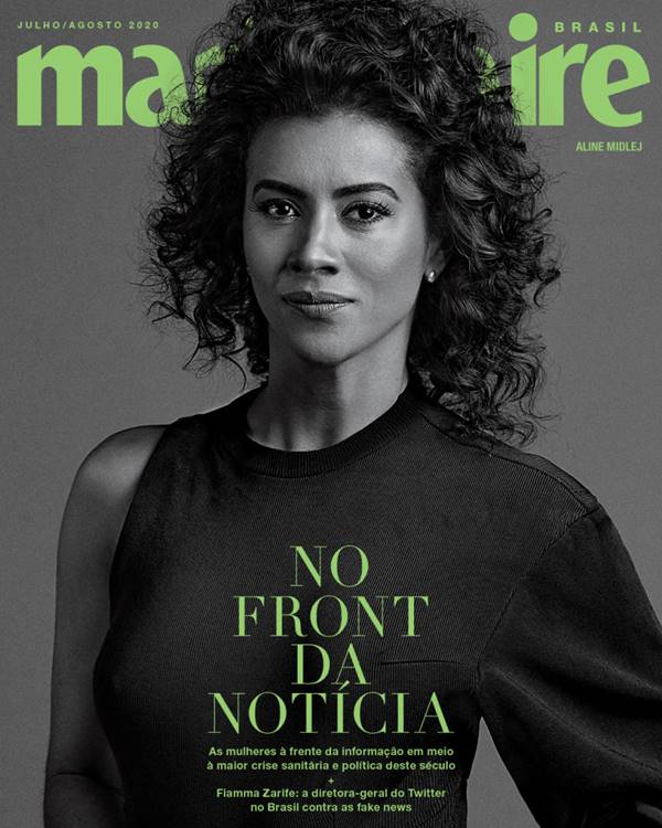 Aline Midlej na capa da Marie Claire