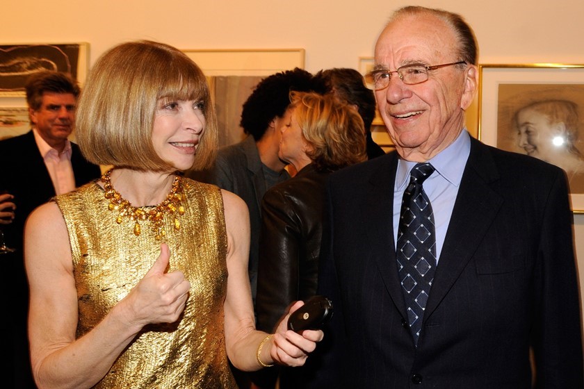 A editor-chefe da revista Vogue, Anna Wintour, e Rupert Murdoch 