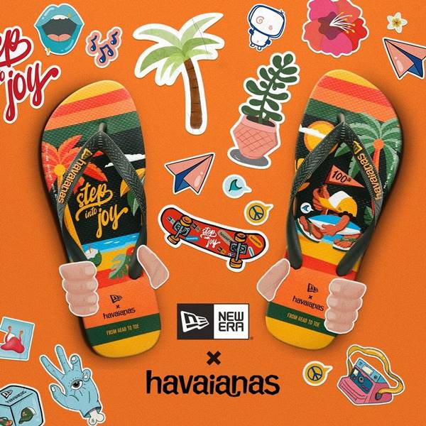 Arte com havaianas estampada