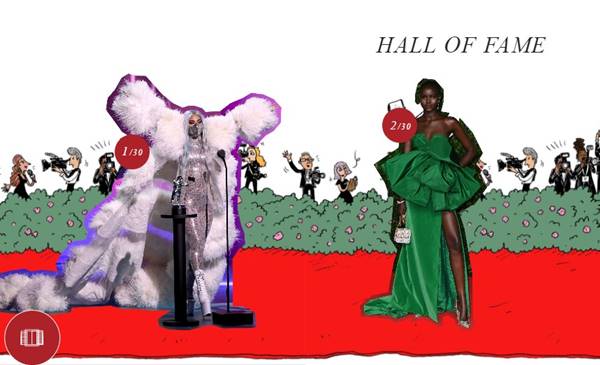 Lady Gaga e Adut Akech no hall da fama da Valentino