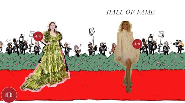 Julianne Moore e Céline Dion no hall da fama da Valentino