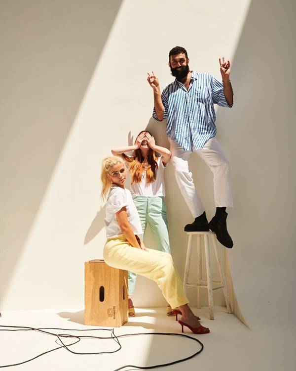 Equipe da marca Ginger: Marina Ruy Barbosa, Vanessa Ribeiro e Leandro Benites