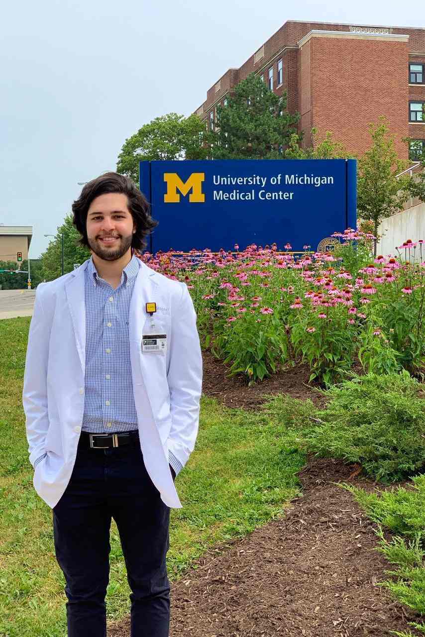 Pedro Pascoal durante estágio na Universidade de Michigan (Ann Arbor, 2019)