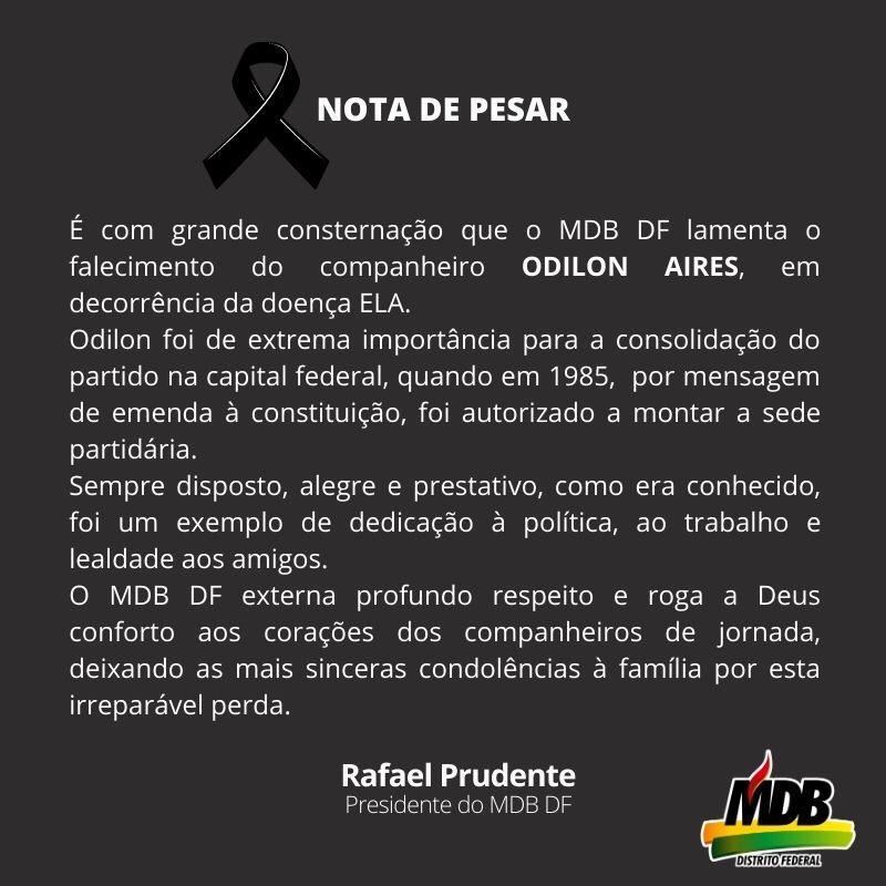 Nota de pesar Rafael Prudente