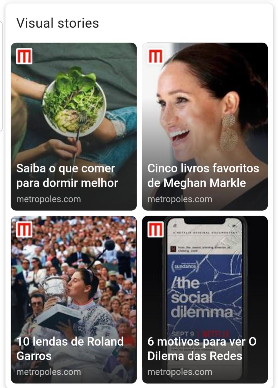 print do webstories do Metrópoles