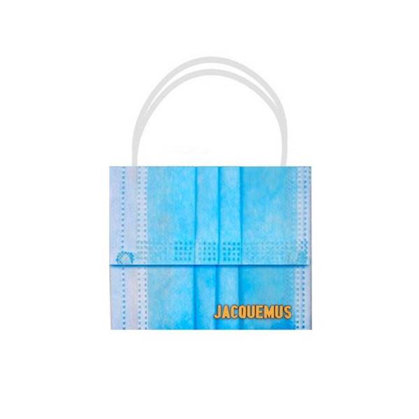 Imitação de bolsa da Jacquemus com máscara facial