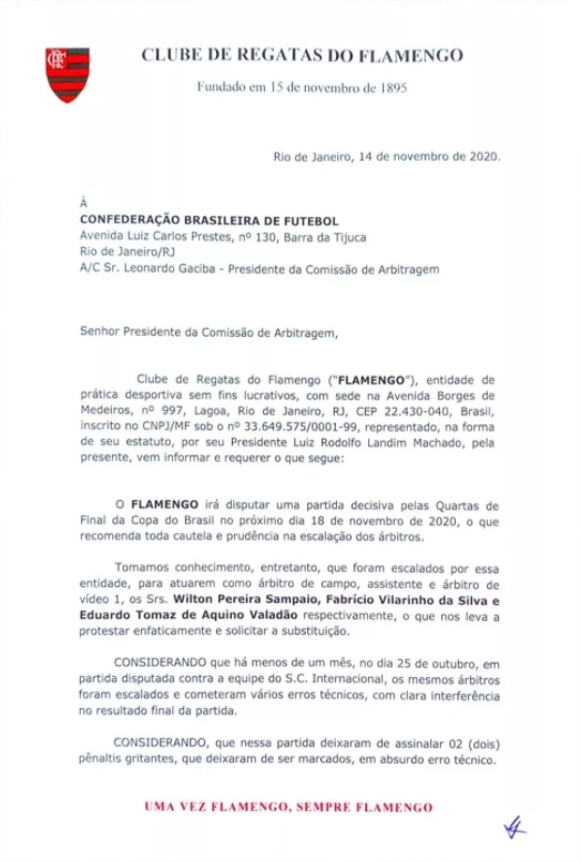 Flamengo documento