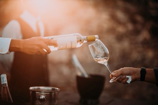 Taça de vinho branco